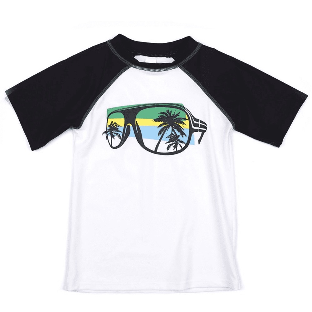 NWT Appaman Boys Sunglass Print Rashgaurd Swim
